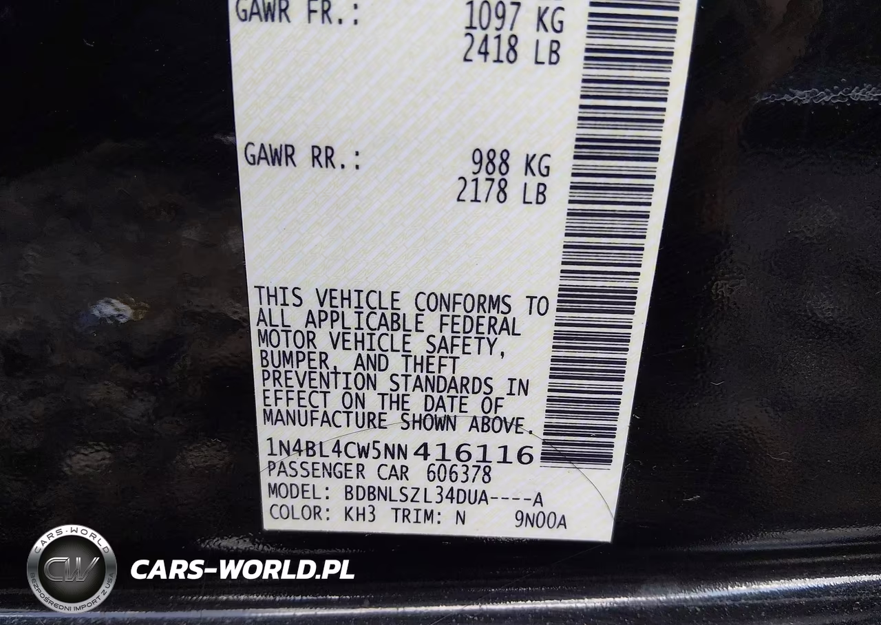 2022 Nissan Altima Sr Intelligent Awd VIN:1N4BL4CW5NN416116 - 9