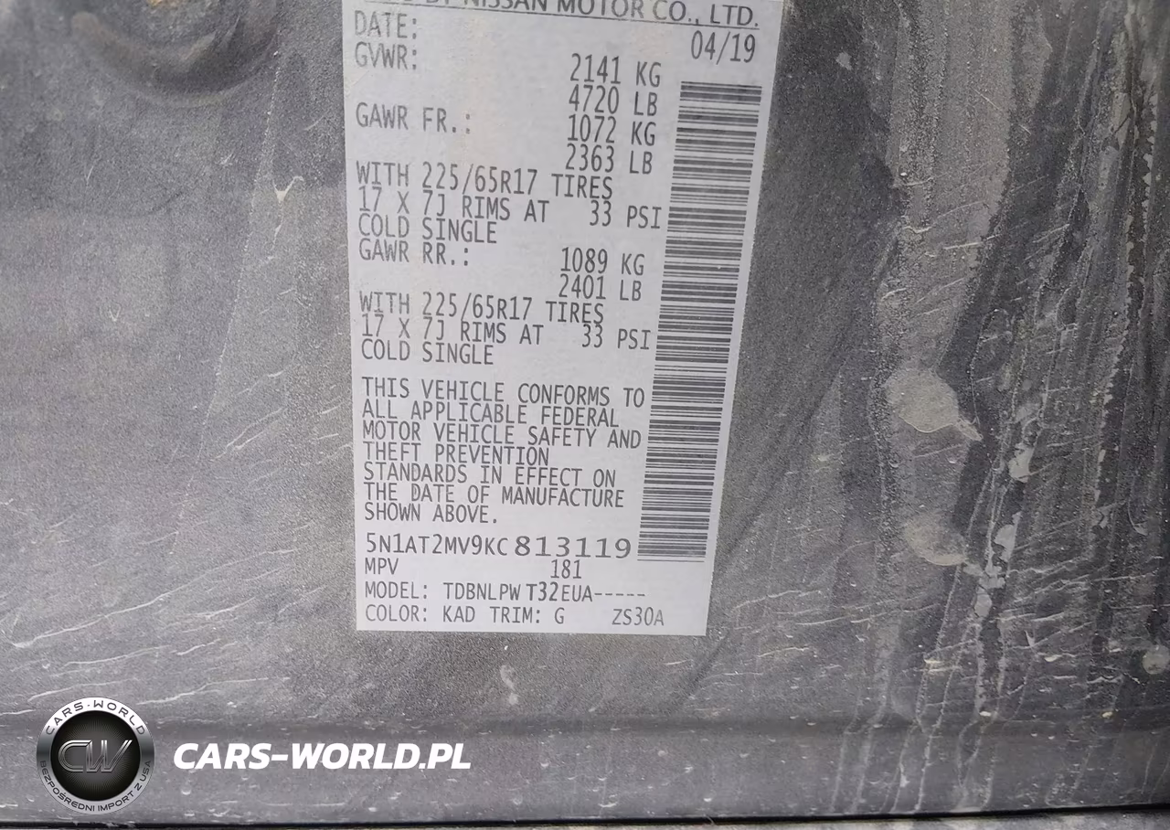 2019 Nissan Rogue S VIN:5N1AT2MV9KC813119 - 9