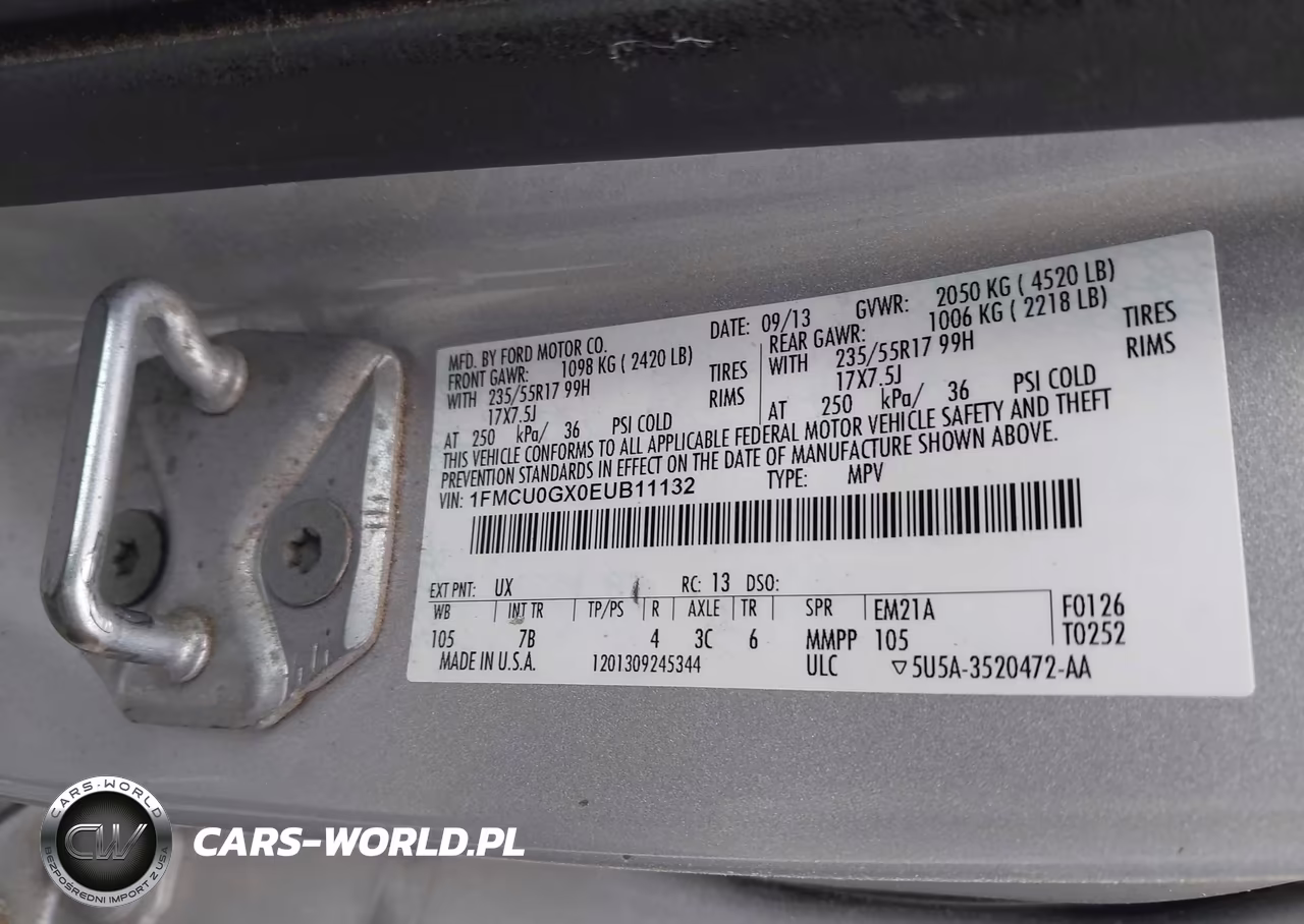 2014 Ford Escape Se VIN:1FMCU0GX0EUB11132 - 9