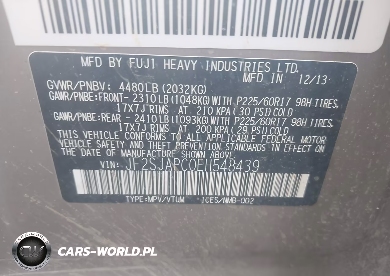 2014 Subaru Forester 2.5I Touring VIN:JF2SJAPC0EH548439 - 9