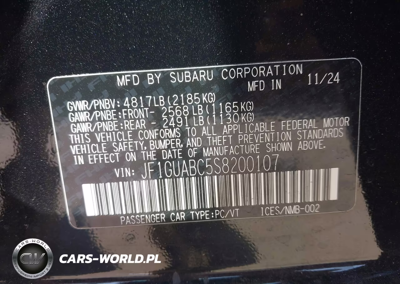 2025 Subaru Impreza Base 5-Door VIN:JF1GUABC5S8200107 - 9