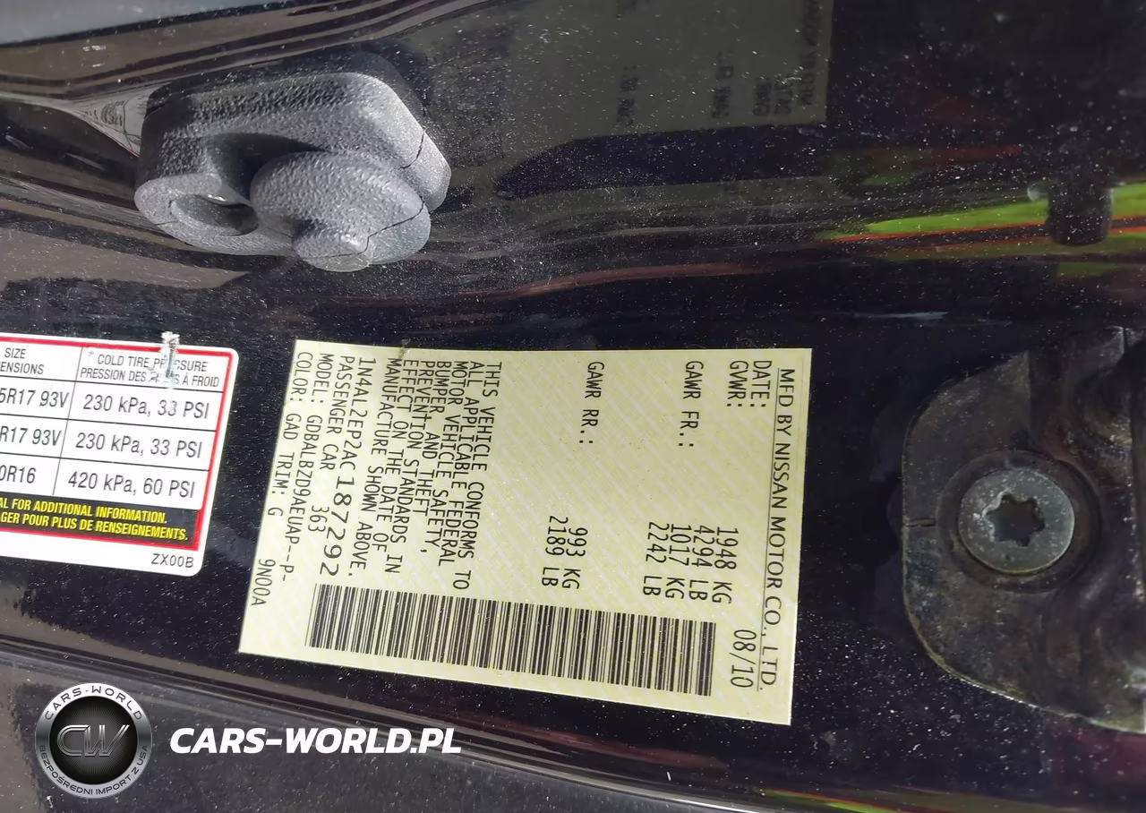 2010 Nissan Altima 2.5 S VIN:1N4AL2EP2AC187292 - 9