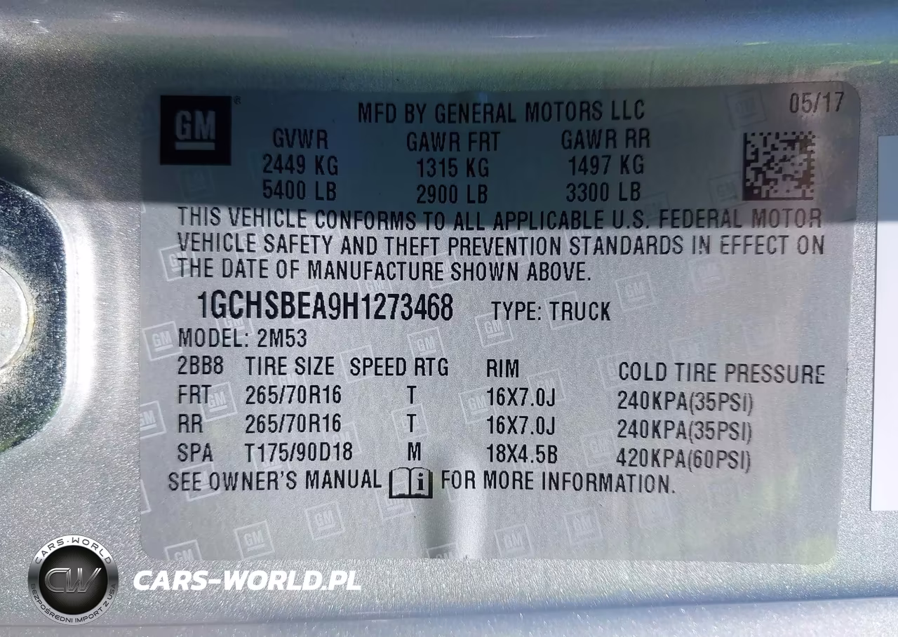 2017 Chevrolet Colorado 2Wd Wt VIN:1GCHSBEA9H1273468 - 9