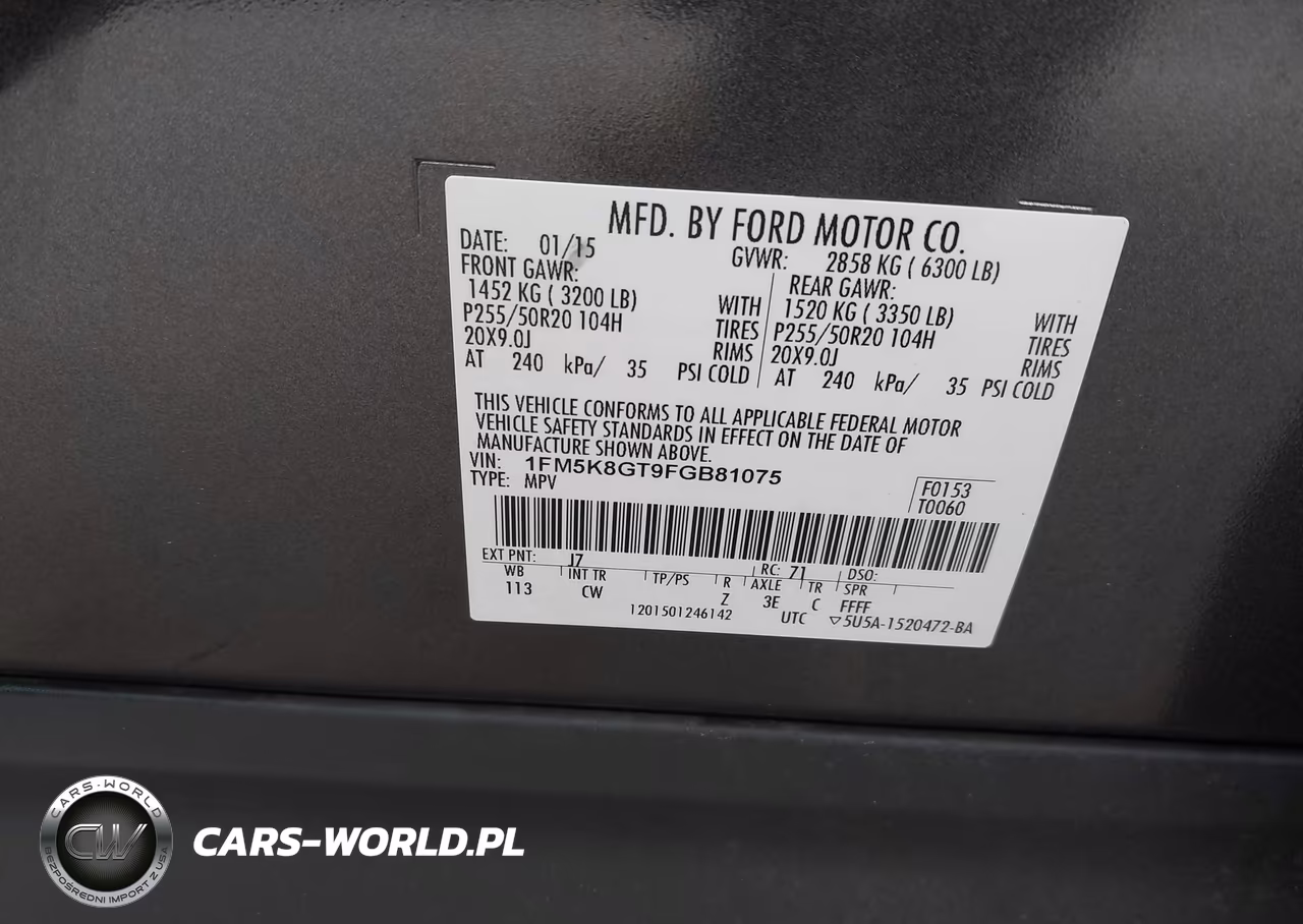 2015 Ford Explorer Sport VIN:1FM5K8GT9FGB81075 - 9