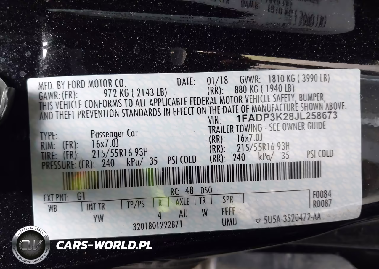 2018 Ford Focus Se VIN:1FADP3K28JL258673 - 9