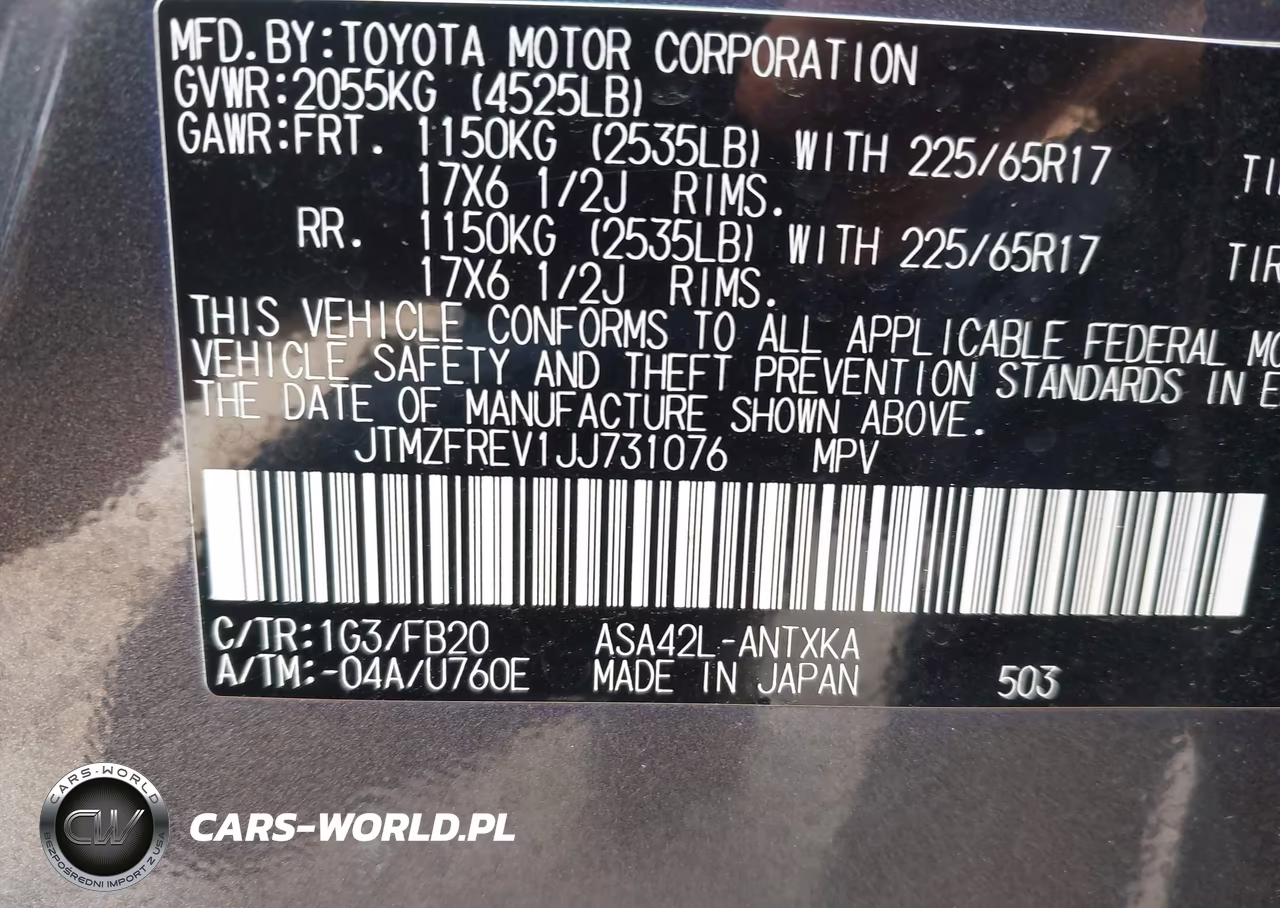 2018 Toyota Rav4 Le VIN:JTMZFREV1JJ731076 - 9