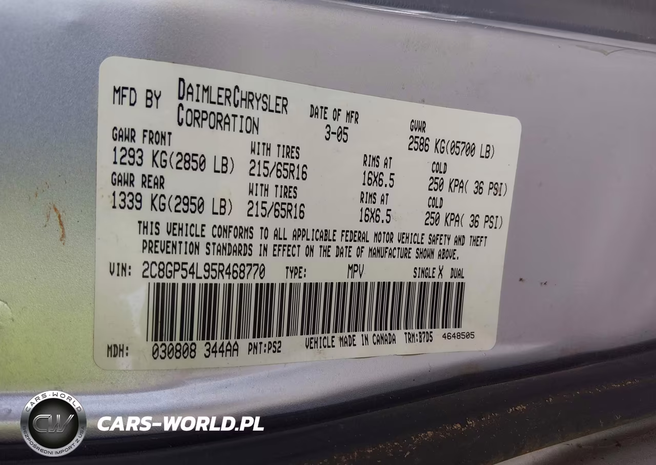 2005 Chrysler Town & Country Touring VIN:2C8GP54L95R468770 - 9