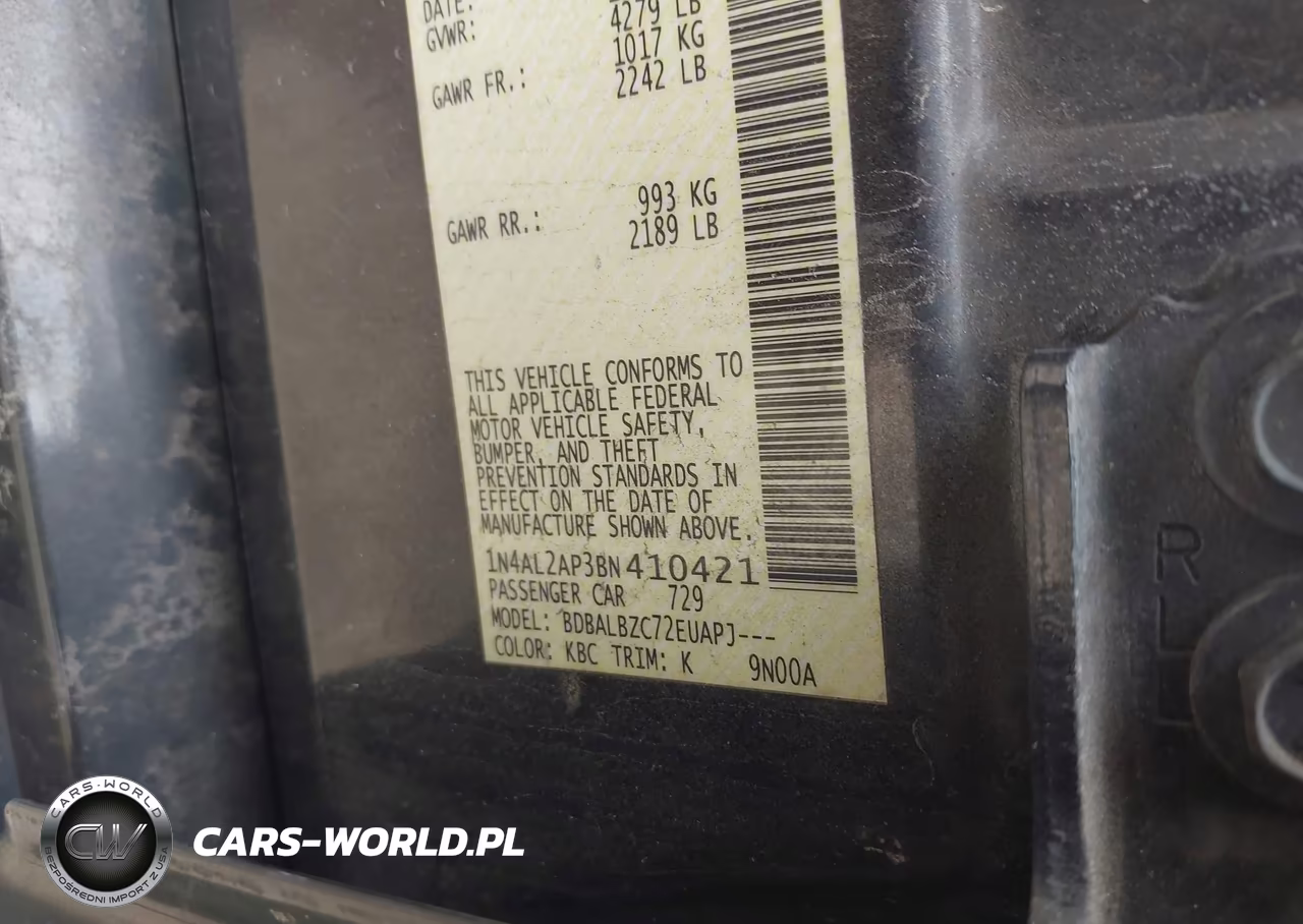 2011 Nissan Altima 2.5 S VIN:1N4AL2AP3BN410421 - 9