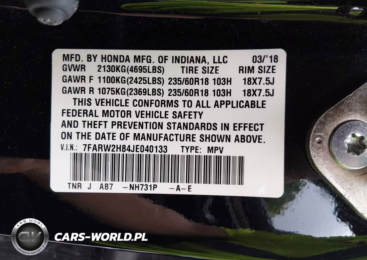2018 Honda Cr-V VIN:7FARW2H84JE040133 - 9