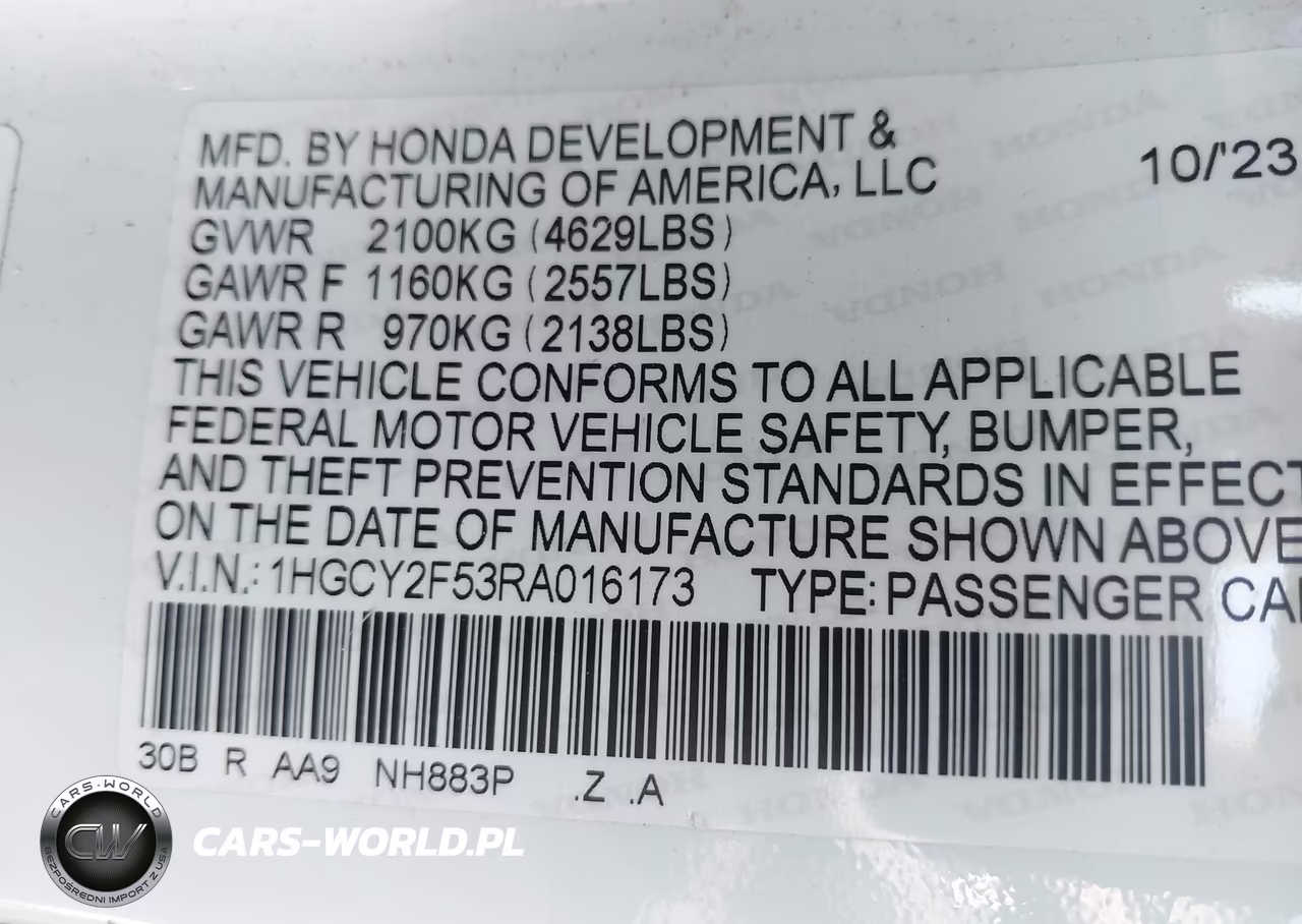 2024 Honda Accord Hybrid Sport VIN:1HGCY2F53RA016173 - 9