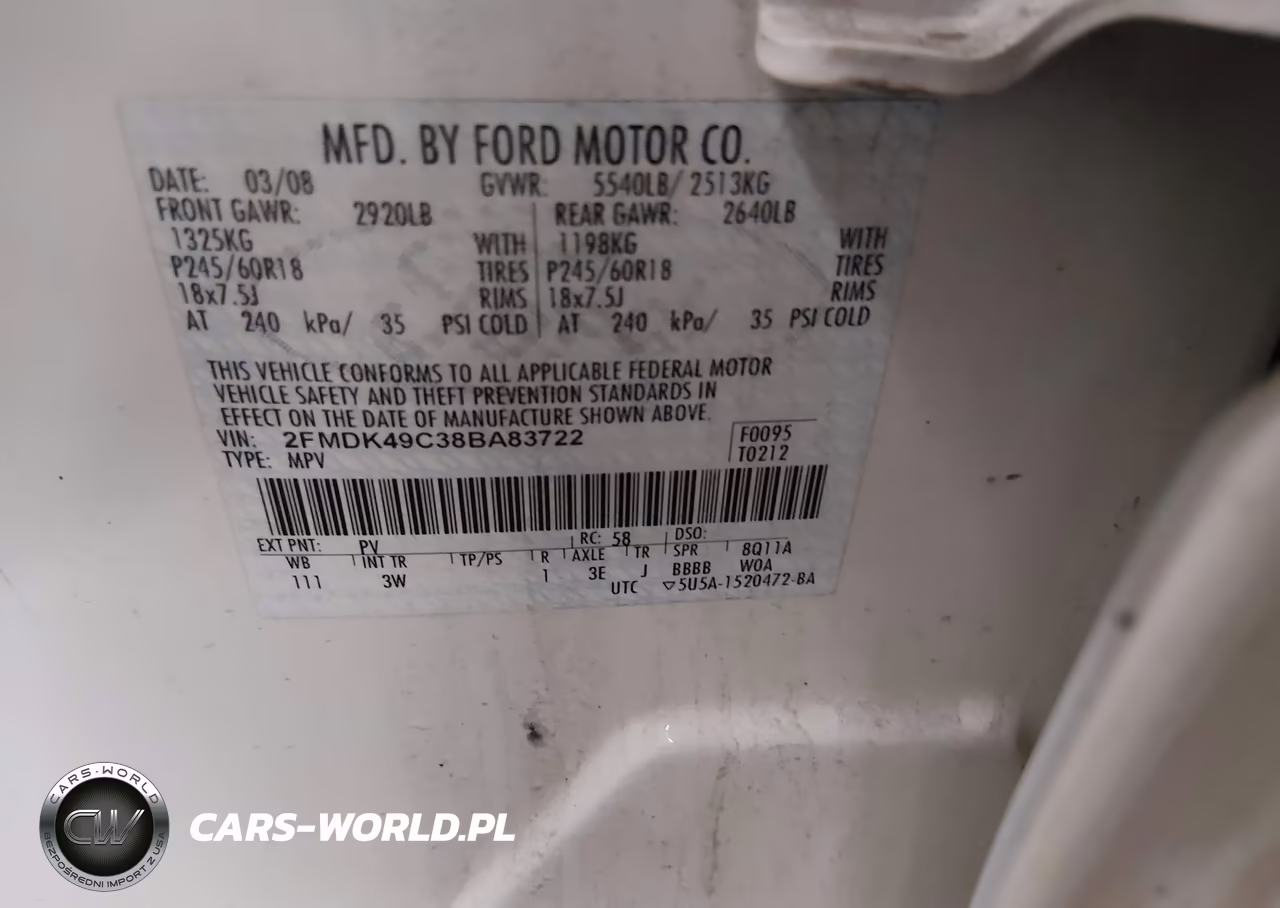2008 Ford Edge Limited VIN:2FMDK49C38BA83722 - 9