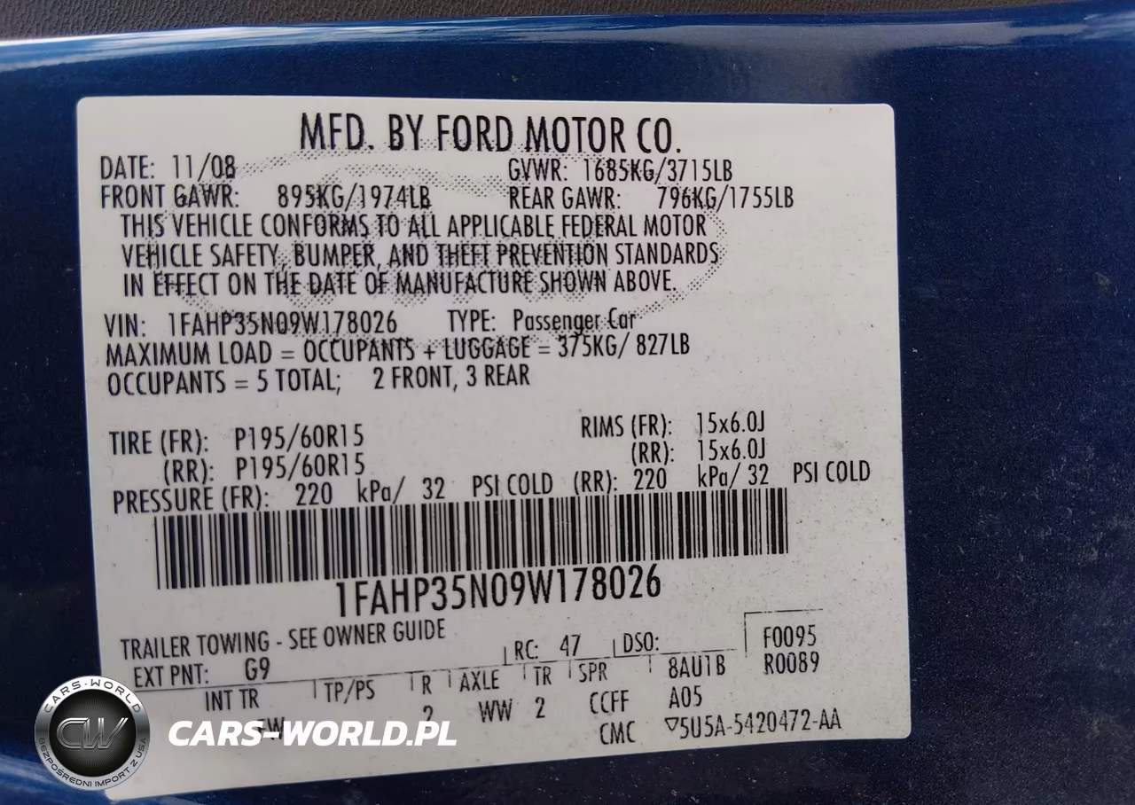 2009 Ford Focus Se VIN:1FAHP35N09W178026 - 9