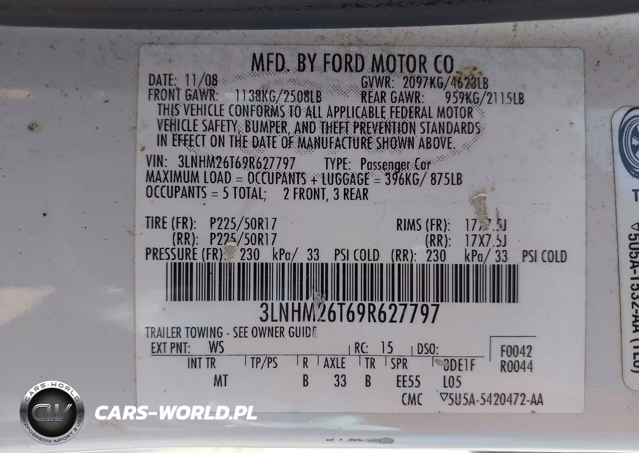 2009 Lincoln Mkz VIN:3LNHM26T69R627797 - 9
