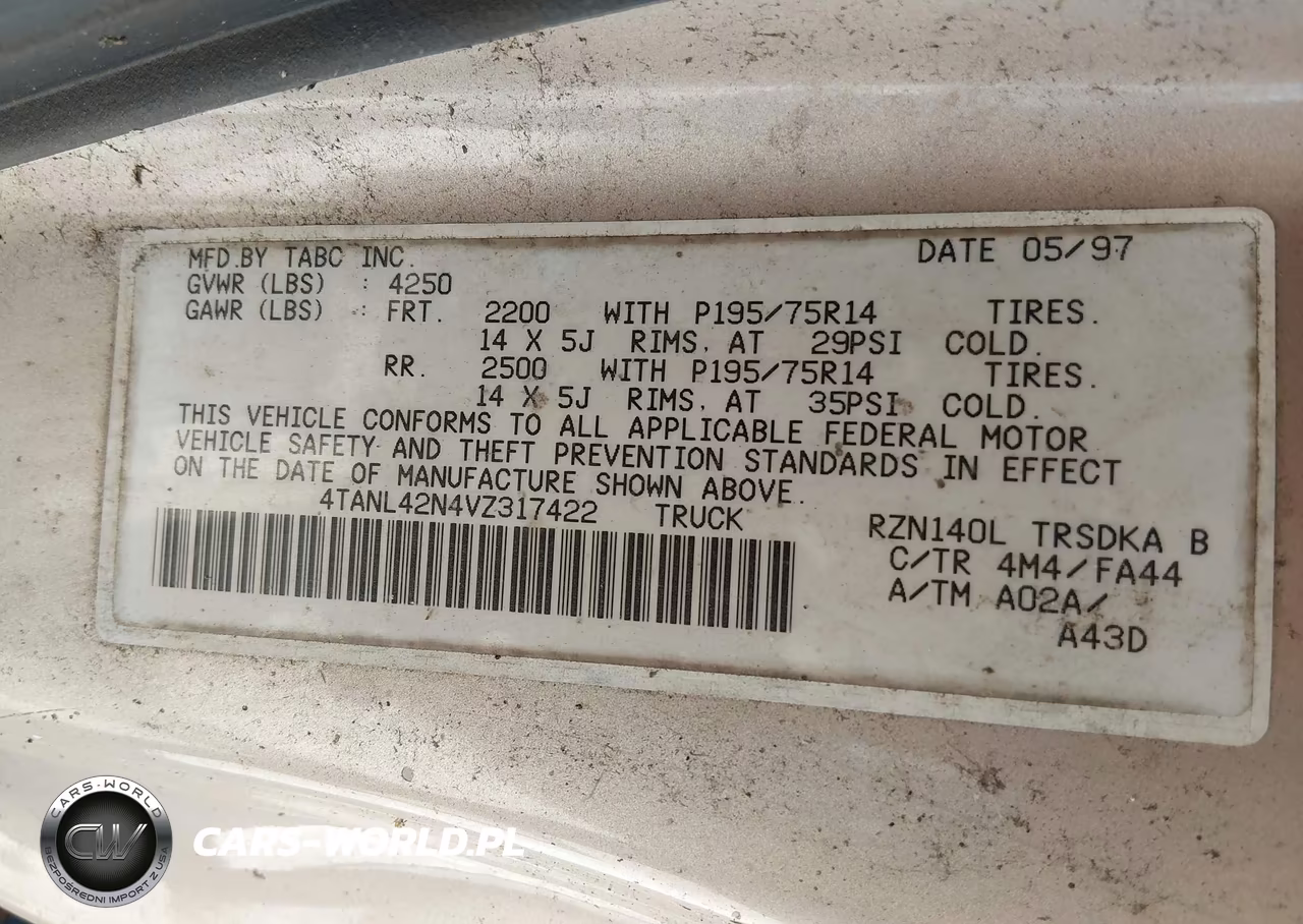 1997 Toyota Tacoma VIN:4TANL42N4VZ317422 - 9