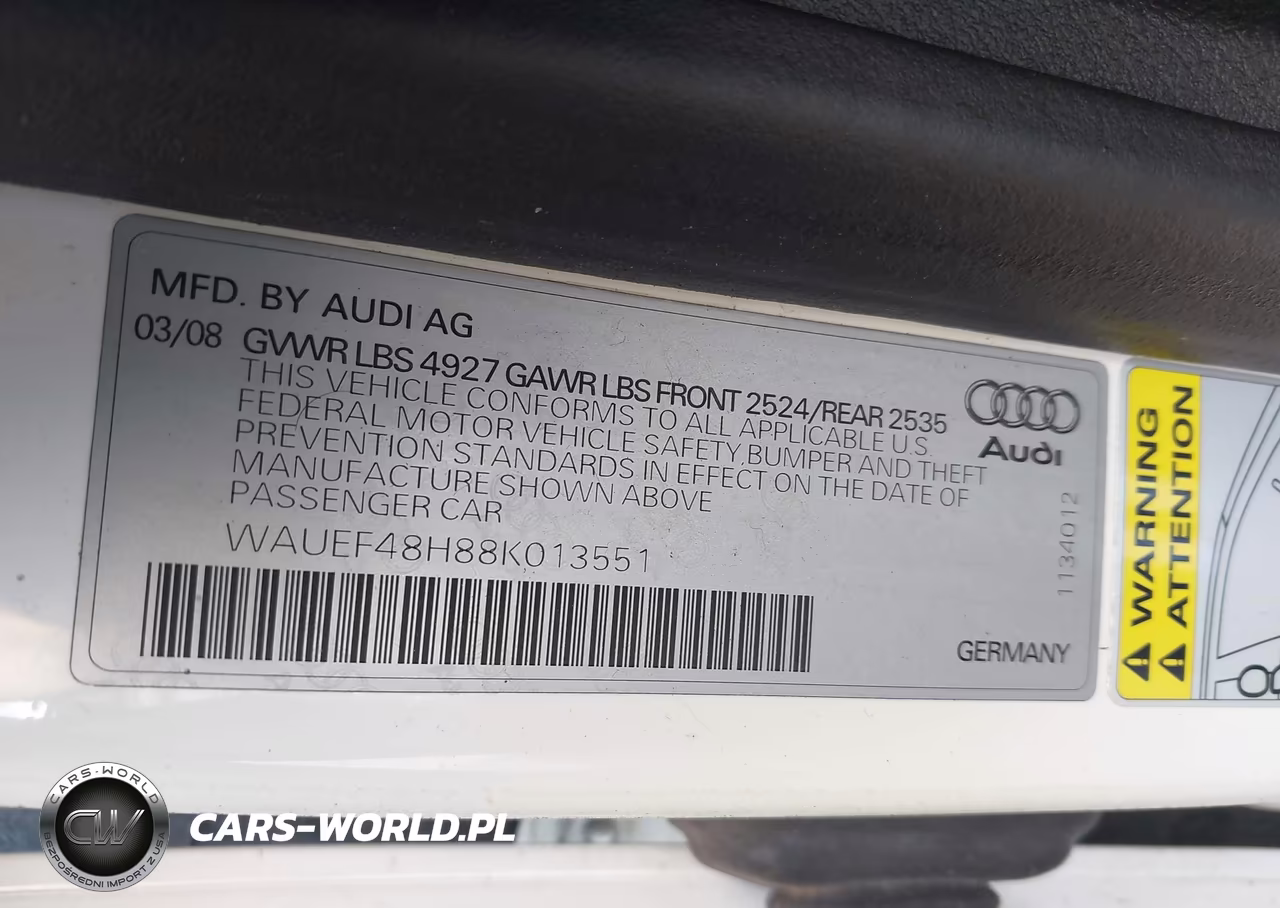 2008 Audi A4 2.0T VIN:WAUEF48H88K013551 - 9