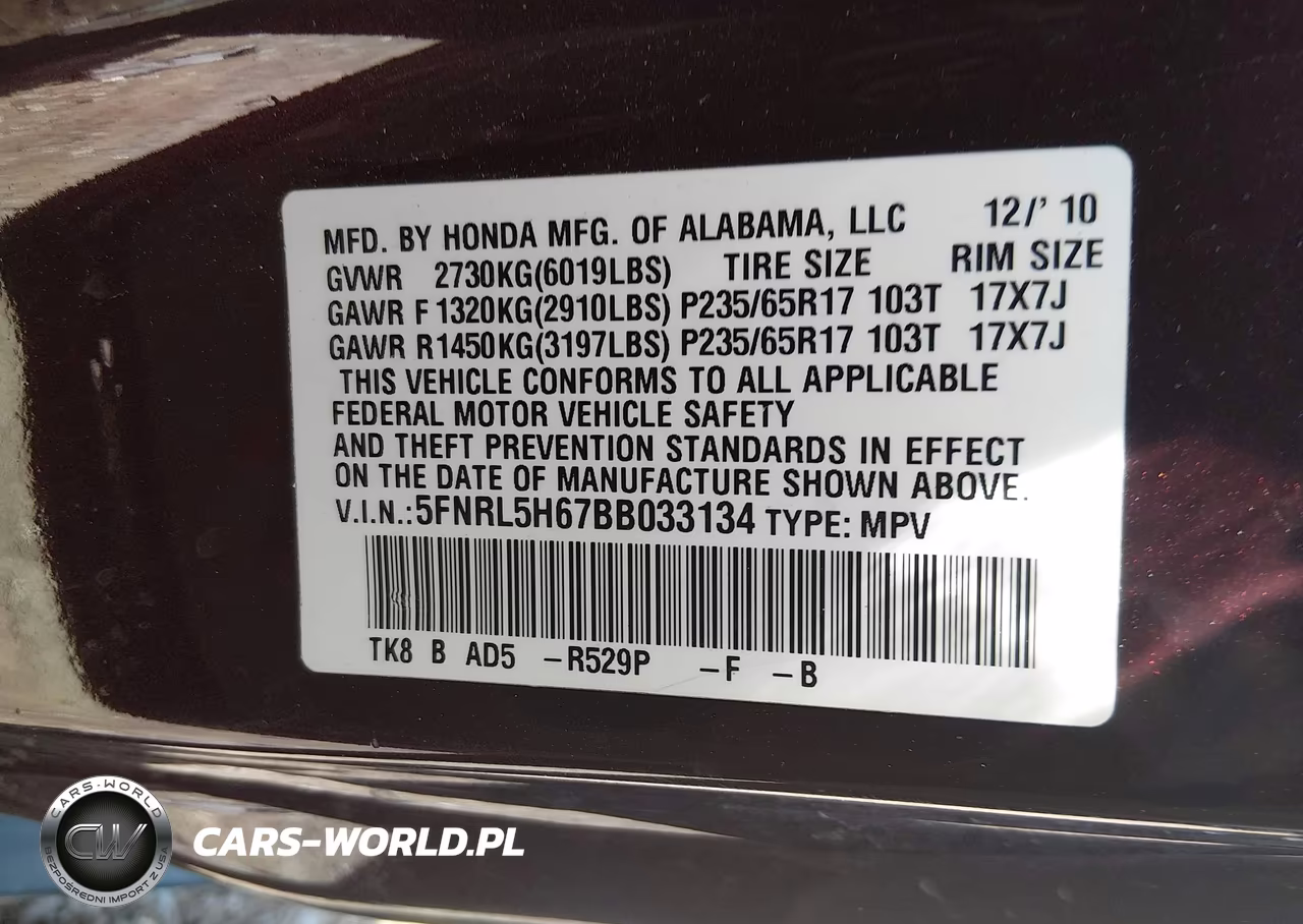 2011 Honda Odyssey Ex-L VIN:5FNRL5H67BB033134 - 9