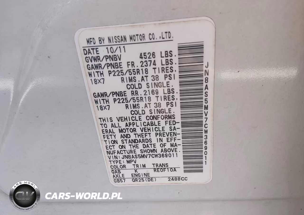 2012 Nissan Rogue Sv W-Sl Pkg VIN:JN8AS5MV7CW369011 - 9