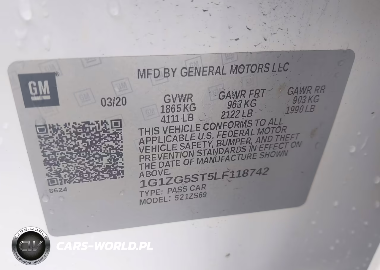 2020 Chevrolet Malibu Fwd Rs VIN:1G1ZG5ST5LF118742 - 9