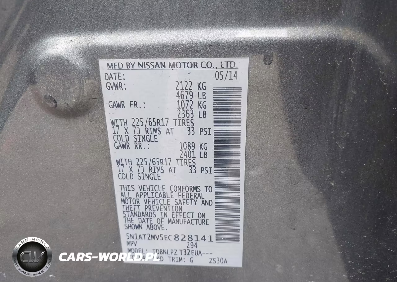 2014 Nissan Rogue S VIN:5N1AT2MV5EC828141 - 9