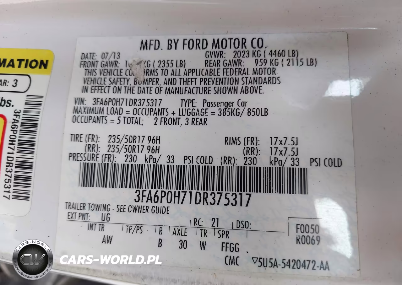 2013 Ford Fusion Se VIN:3FA6P0H71DR375317 - 9