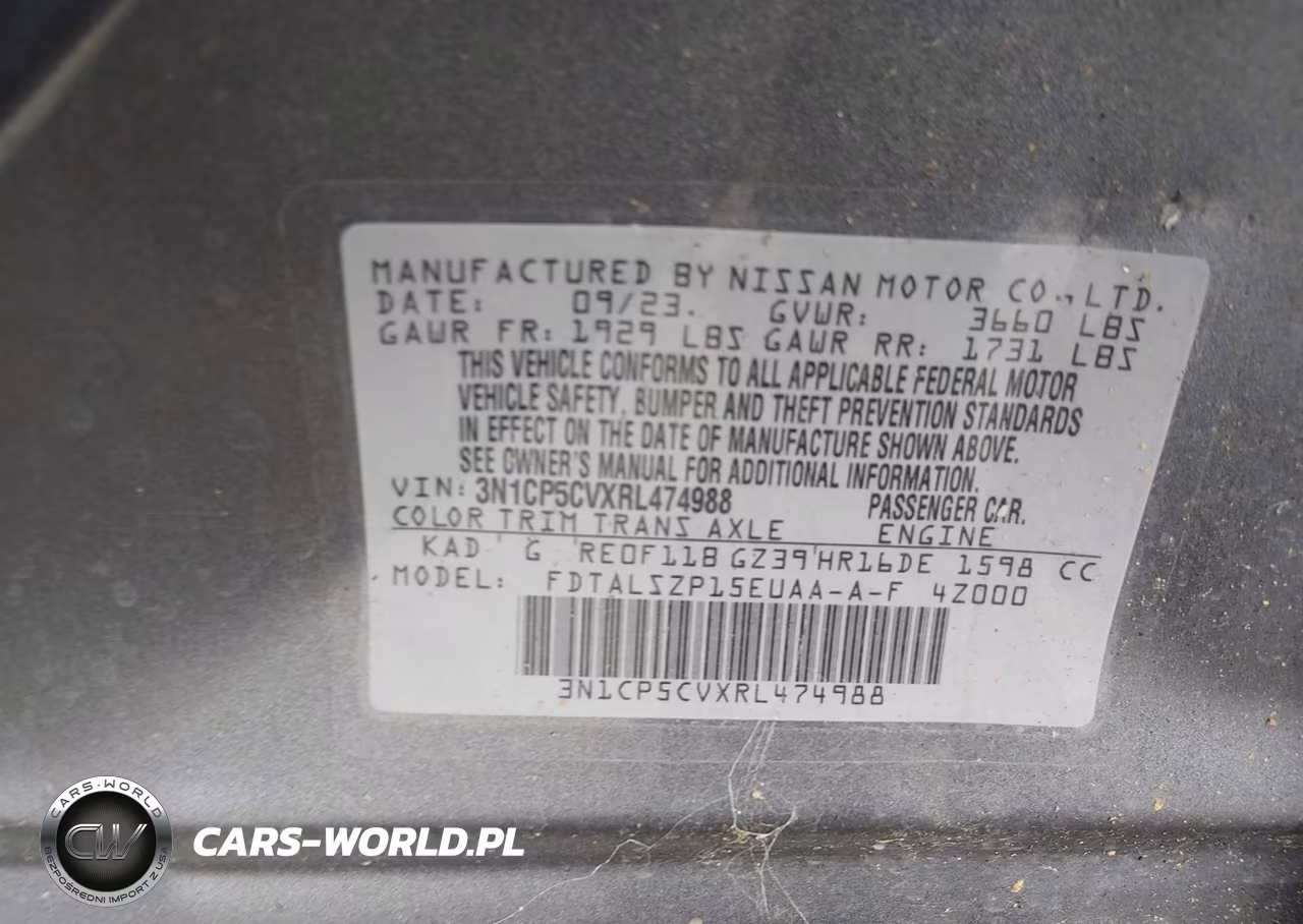 2024 Nissan Kicks Sv Xtronic Cvt VIN:3N1CP5CVXRL474988 - 9