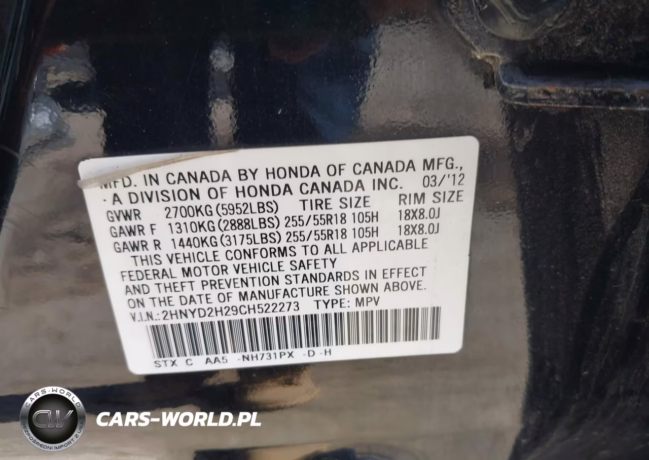 2012 Acura Mdx VIN:2HNYD2H29CH522273 - 9