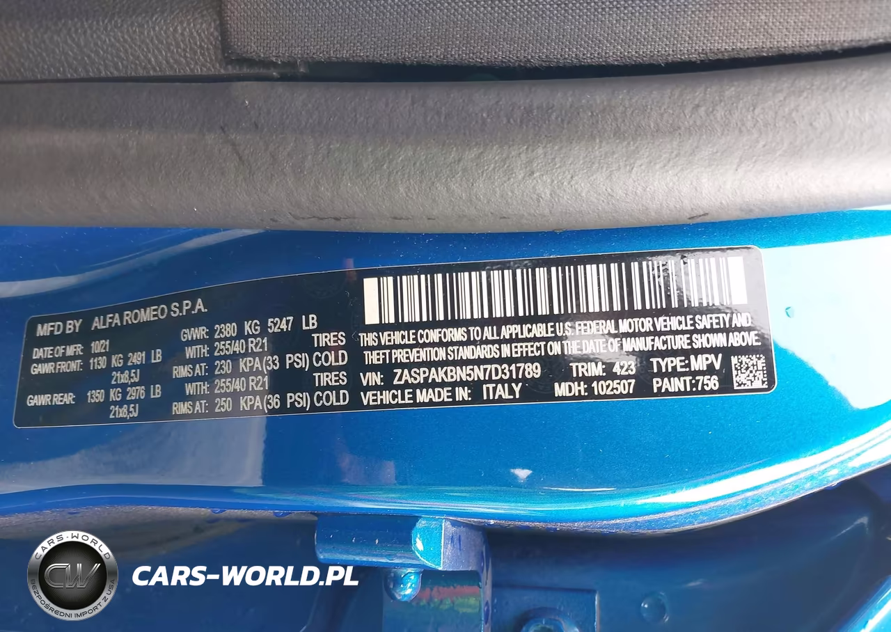 2022 Alfa Romeo Stelvio Veloce Ti Awd VIN:ZASPAKBN5N7D31789 - 9