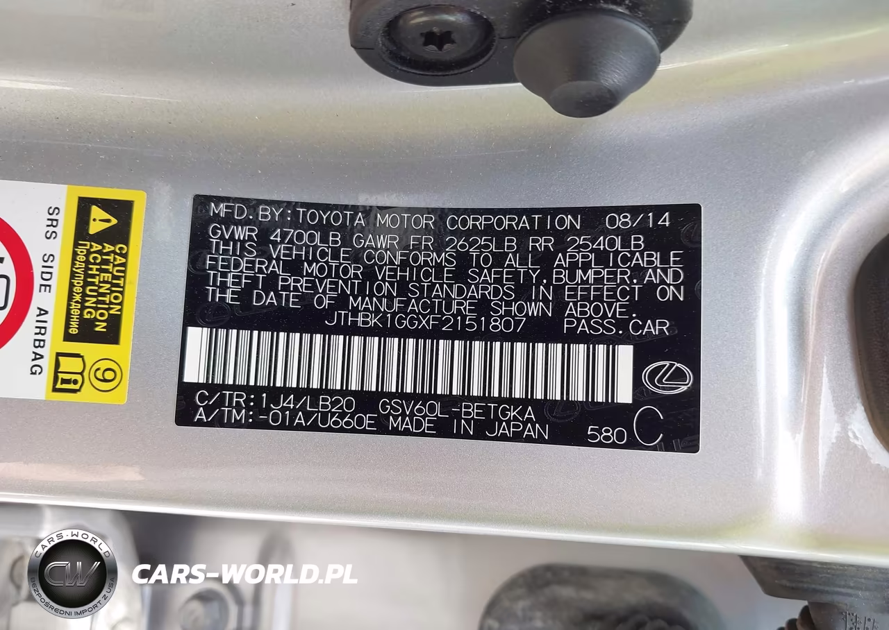 2015 Lexus Es 350 VIN:JTHBK1GGXF2151807 - 9
