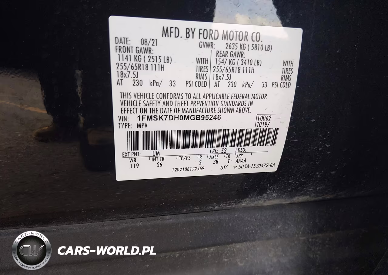2021 Ford Explorer Xlt VIN:1FMSK7DH0MGB95246 - 9