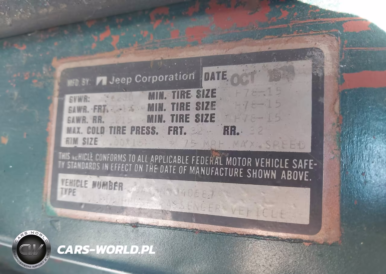 1979 Jeep Wagoneer VIN:J9A15NN040587 - 9