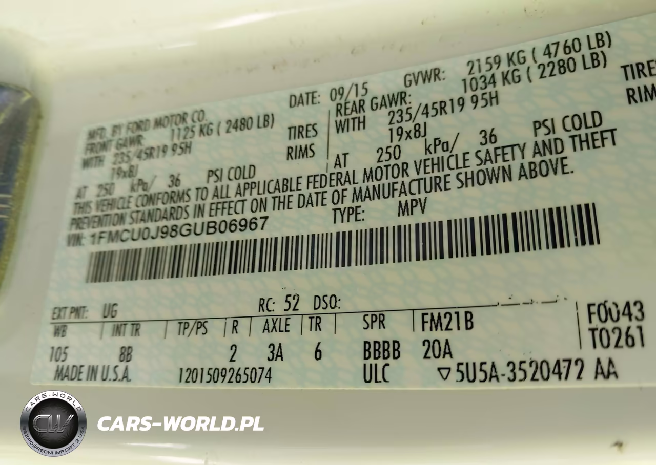 2016 Ford Escape Titanium VIN:1FMCU0J98GUB06967 - 9