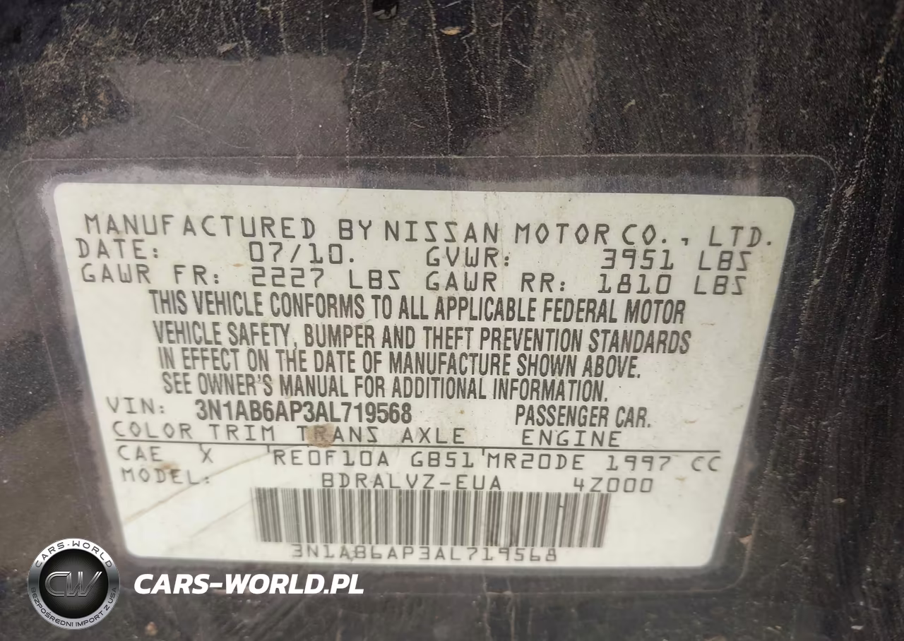 2010 Nissan Sentra 2.0Sl VIN:3N1AB6AP3AL719568 - 9