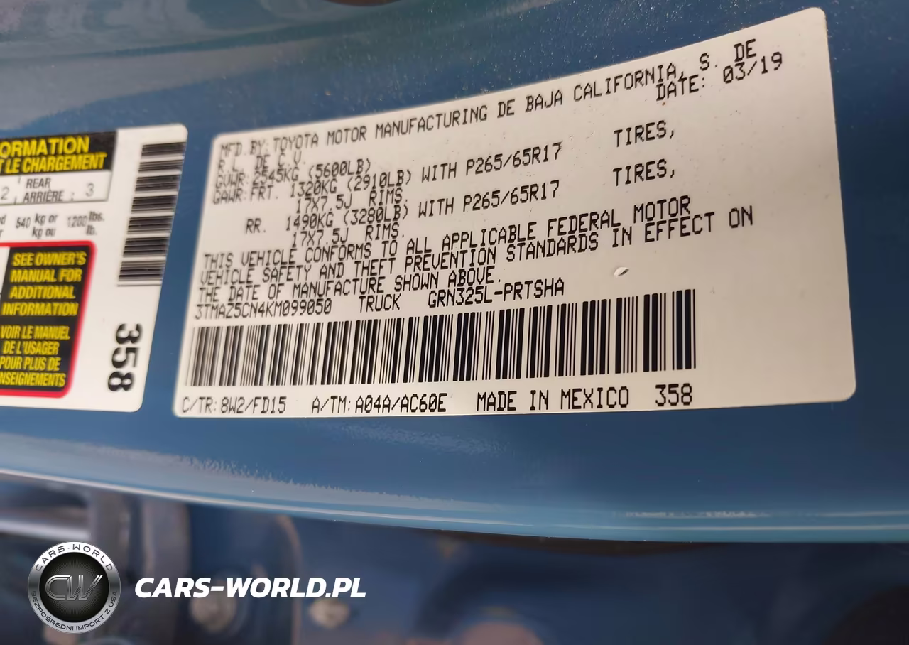 2019 Toyota Tacoma Trd Sport VIN:3TMAZ5CN4KM099050 - 9