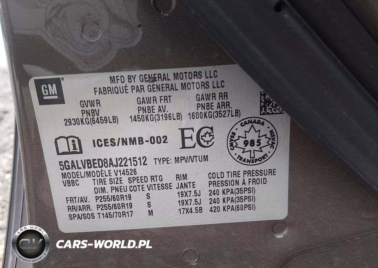 2010 Buick Enclave 1Xl VIN:5GALVBED8AJ221512 - 9