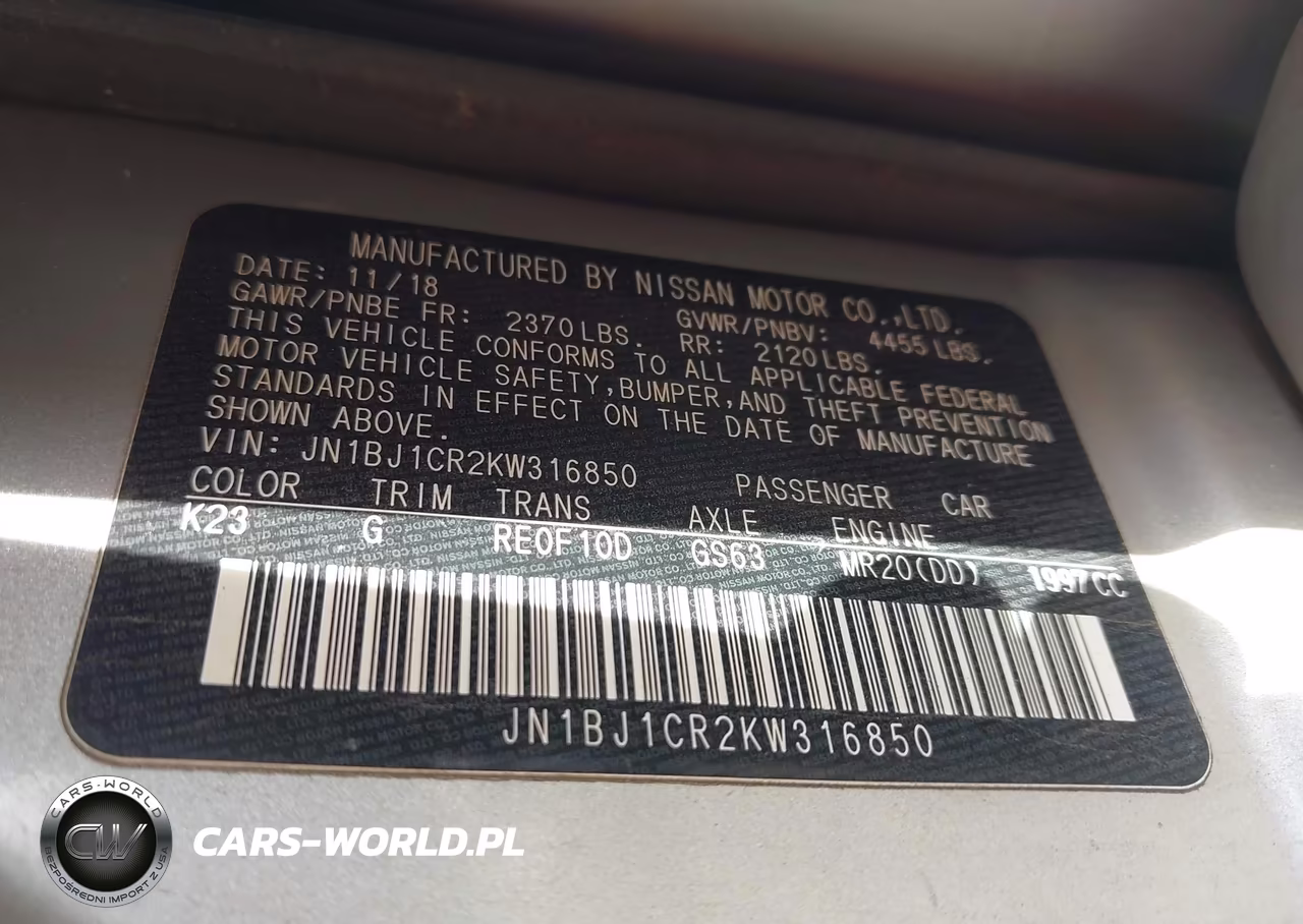 2019 Nissan Rogue Sport S VIN:JN1BJ1CR2KW316850 - 9