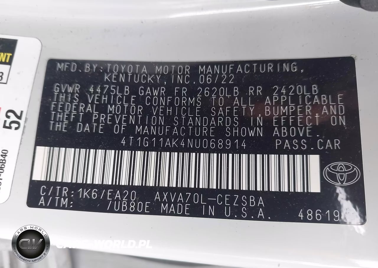 2022 Toyota Camry Se VIN:4T1G11AK4NU068914 - 9