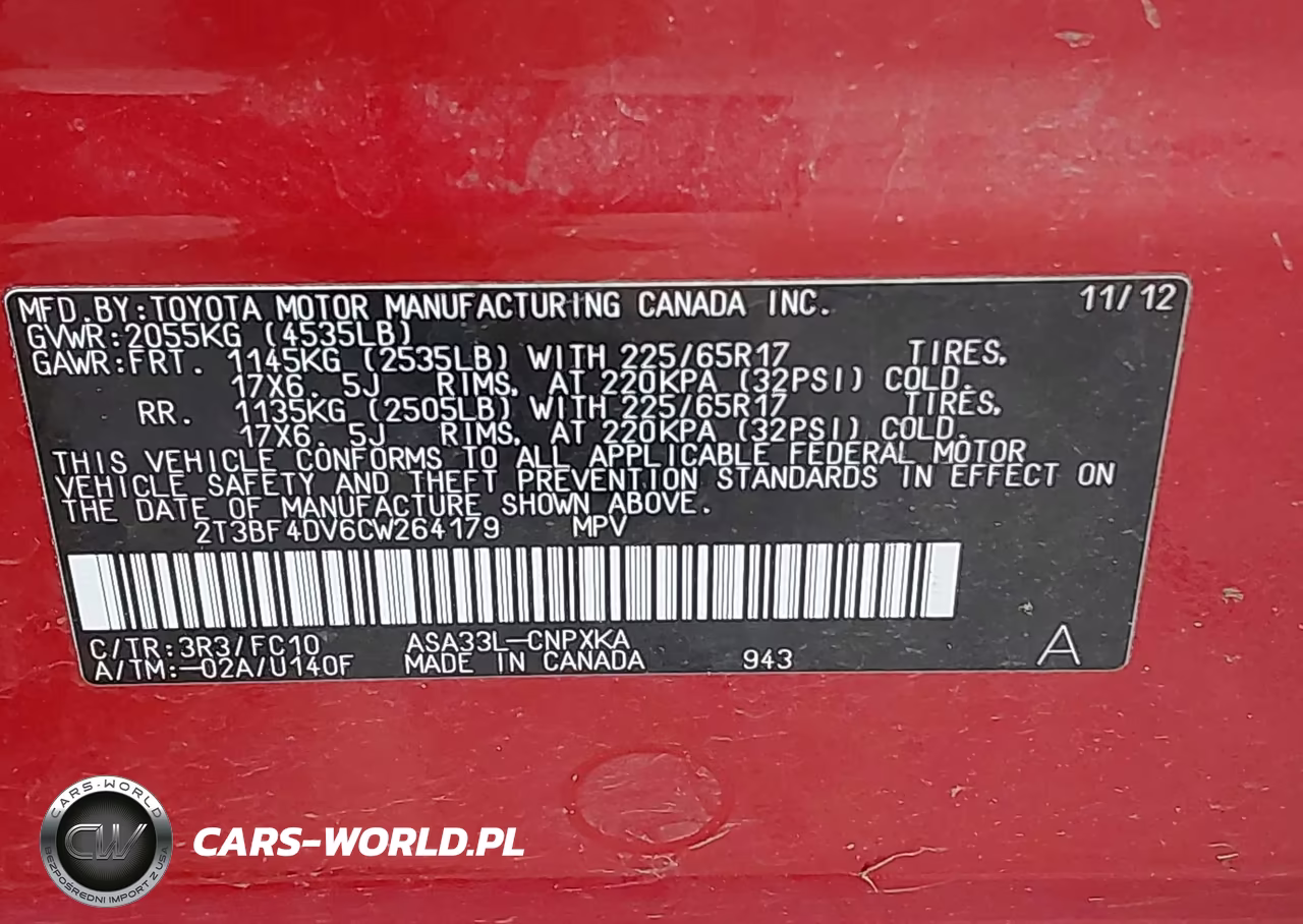 2012 Toyota Rav4 VIN:2T3BF4DV6CW264179 - 9