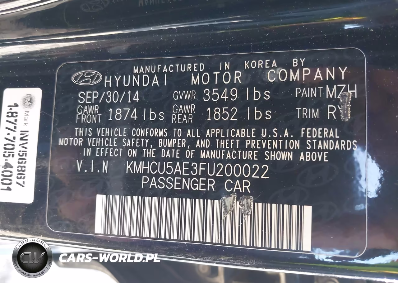 2015 Hyundai Accent Sport VIN:KMHCU5AE3FU200022 - 9