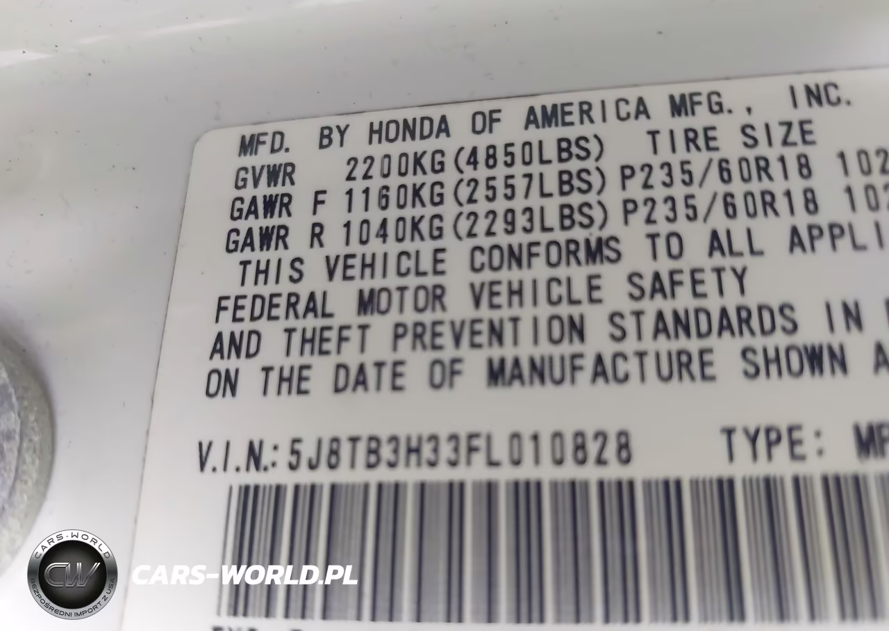 2015 Acura Rdx VIN:5J8TB3H33FL010828 - 9