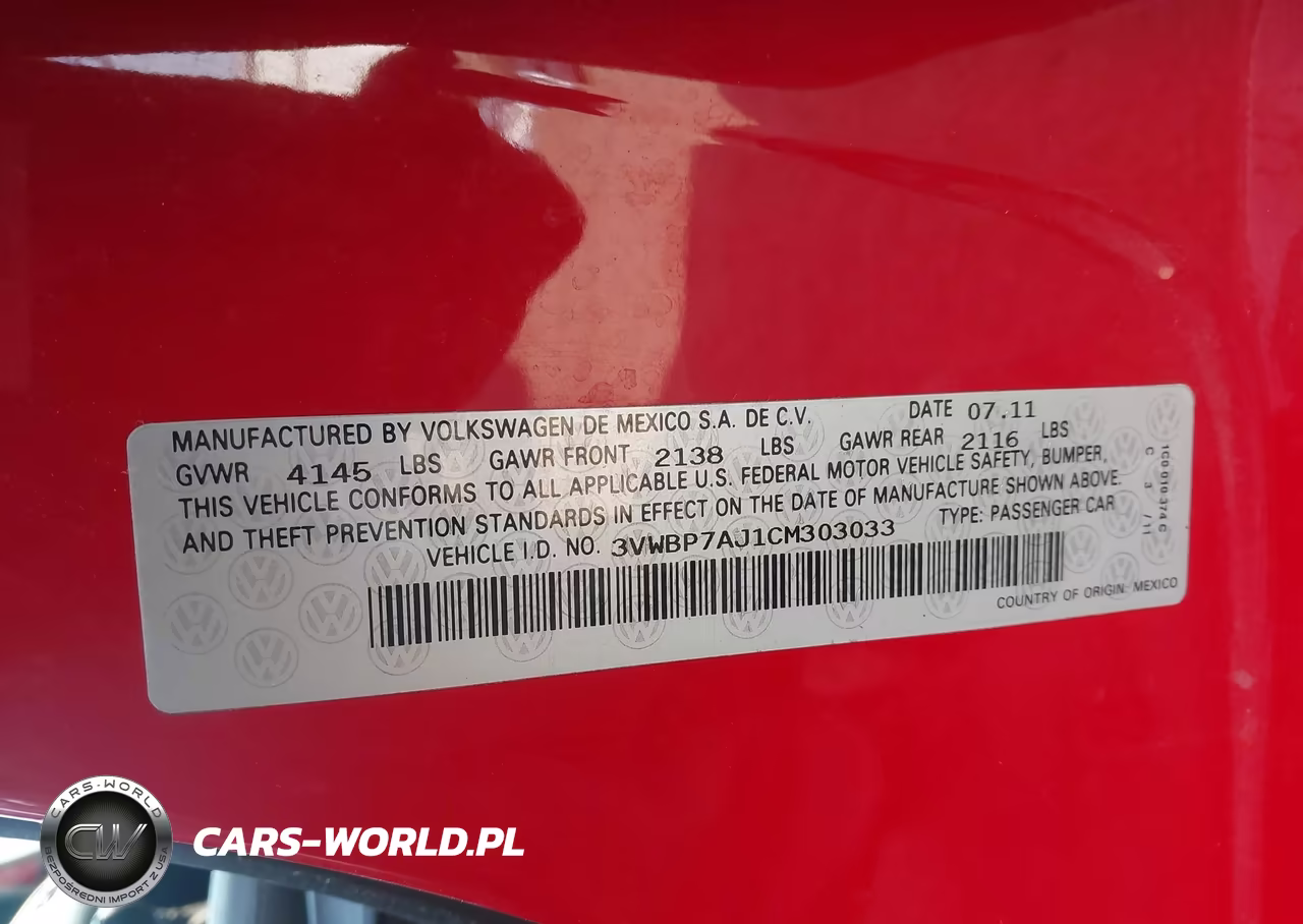 2012 Volkswagen Jetta 2.5L Se VIN:3VWBP7AJ1CM303033 - 9