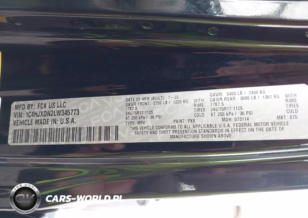 2020 Jeep Wrangler Unlimited Sport 4X4 VIN:1C4HJXDN2LW345773 - 9