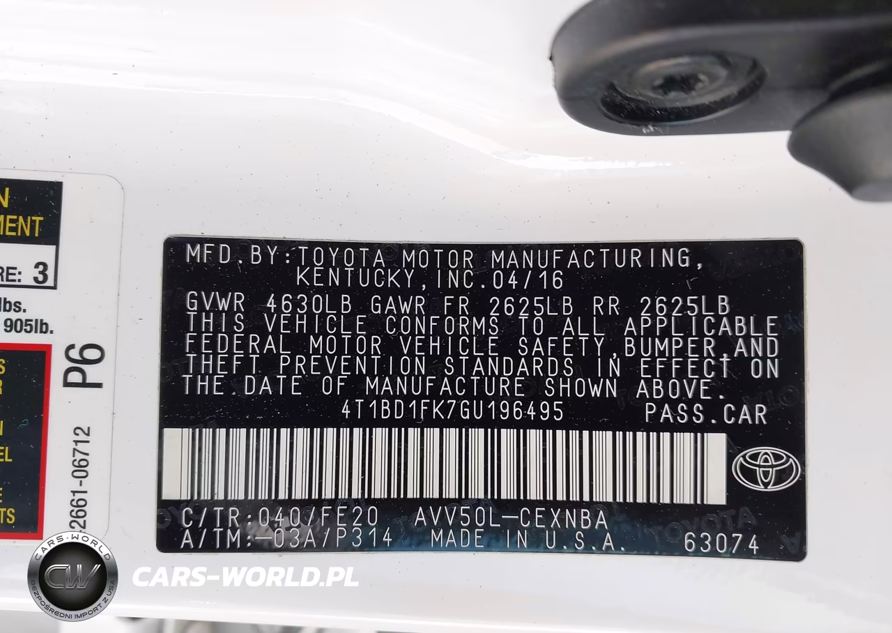 2016 Toyota Camry Hybrid Le VIN:4T1BD1FK7GU196495 - 9