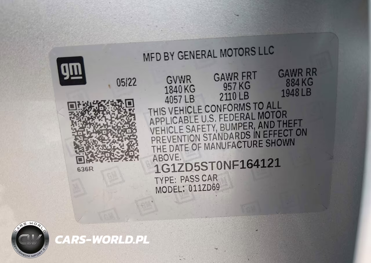 2022 Chevrolet Malibu Fwd Lt VIN:1G1ZD5ST0NF164121 - 9