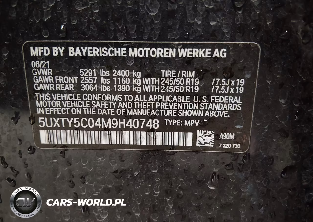 2021 BMW X3 xDrive30I VIN:5UXTY5C04M9H40748 - 9