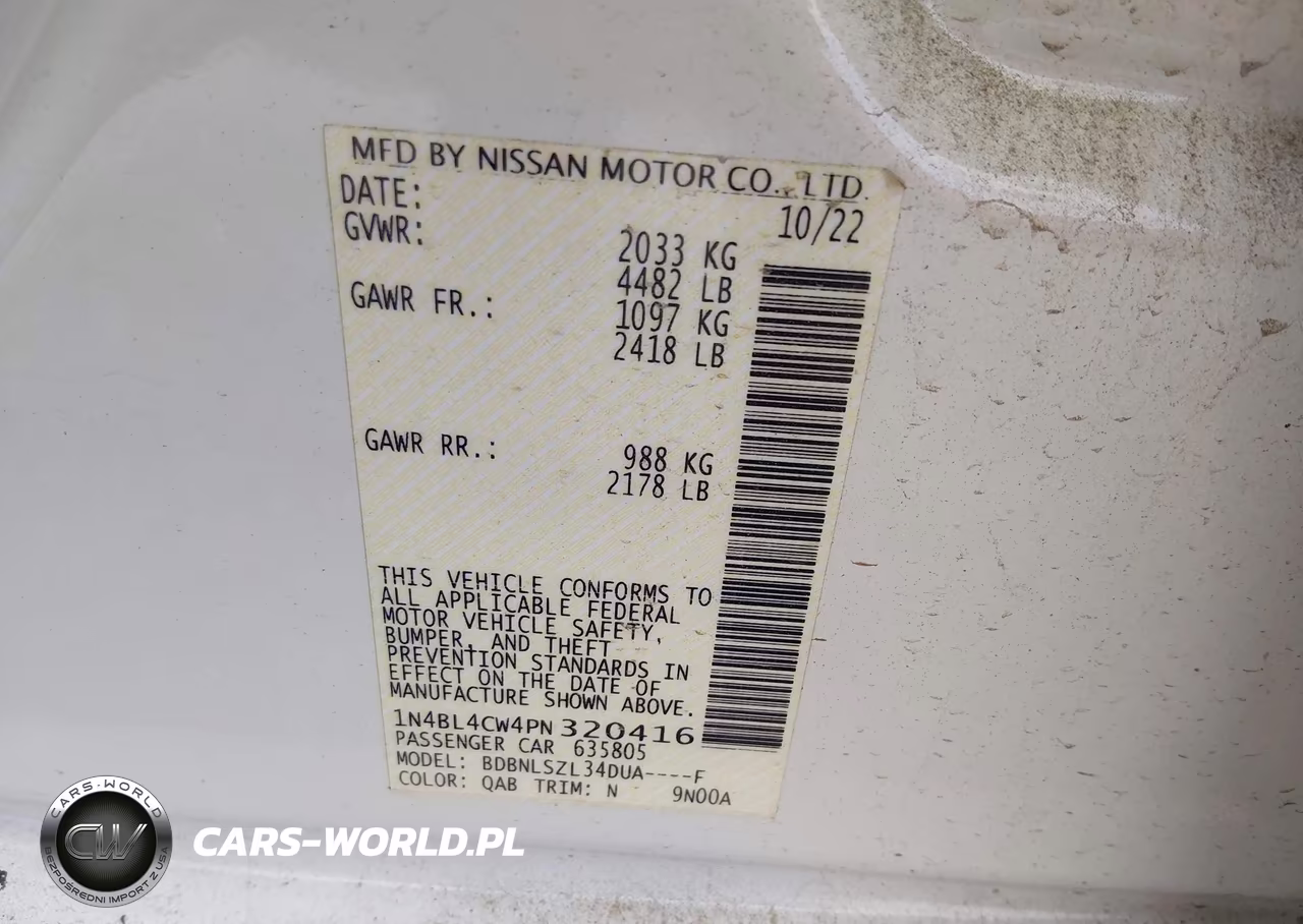 2023 Nissan Altima Sr Intelligent Awd VIN:1N4BL4CW4PN320416 - 9