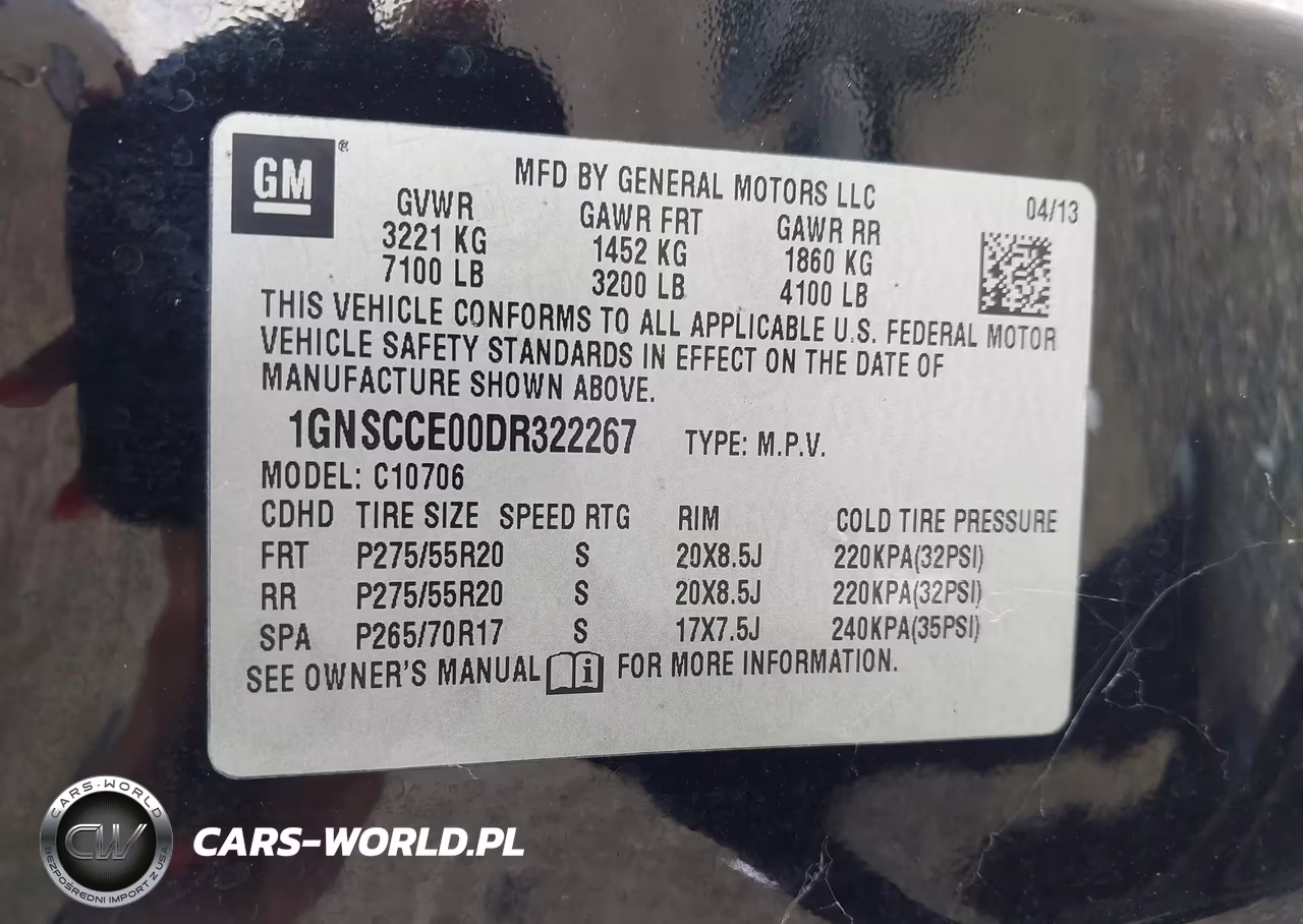 2013 Chevrolet Tahoe Ltz VIN:1GNSCCE00DR322267 - 9