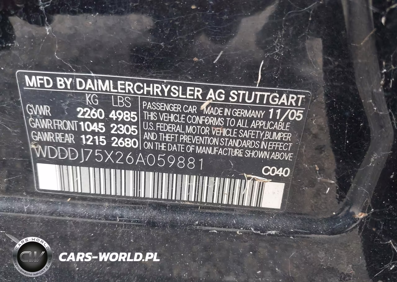 2006 Mercedes-Benz Cls 500 VIN:WDDDJ75X26A059881 - 9
