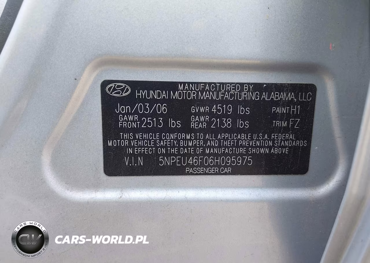 2006 Hyundai Sonata Gls V6-Lx V6 VIN:5NPEU46F06H095975 - 9