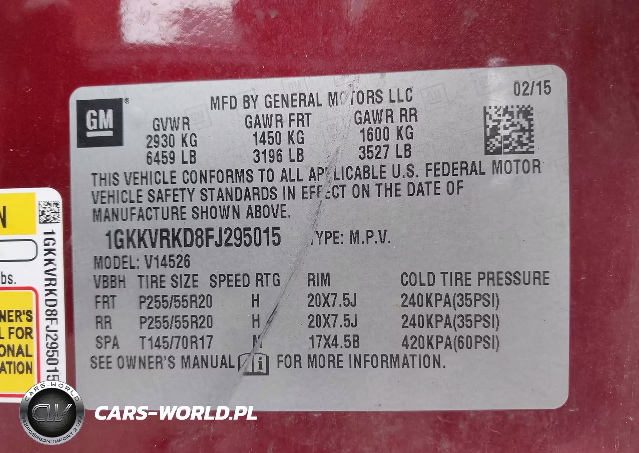 2015 GMC Acadia Slt VIN:1GKKVRKD8FJ295015 - 9