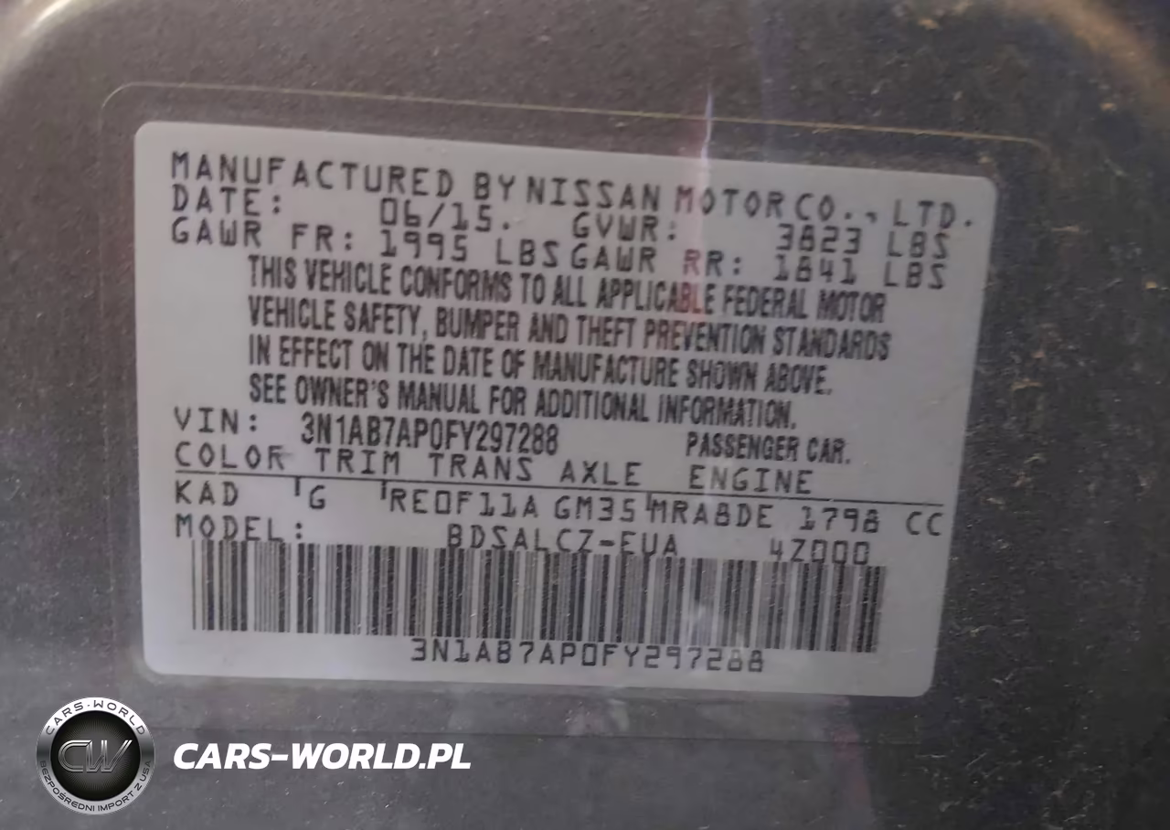 2015 Nissan Sentra S VIN:3N1AB7AP0FY297288 - 9